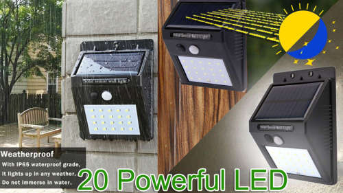 20 LED Solar Powered Wall Light Motion Sensor Lights Outdoor Garden Security Lamp Interior Design