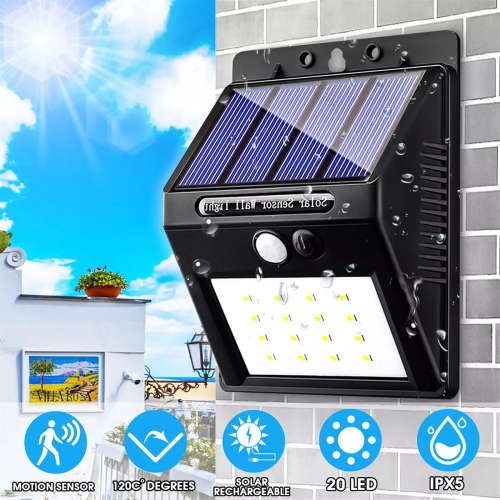 20 LED Solar Powered Wall Light Motion Sensor Lights Outdoor Garden Security Lamp Interior Design