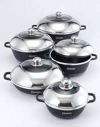 Elegant 10 Dessini Piece Die Cast Aluminium Non Stick Cookware Set
