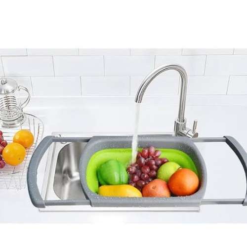 Folding Drain Basket/Sink Strainer/Collapsible Colander/Kitchen Fruit & Vegetable Washing Basket