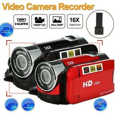 Full HD, 1080P, 16MP Digital Video Camcorder, Camera DV 2.7'' TFT, LCD, 16X ZOOM