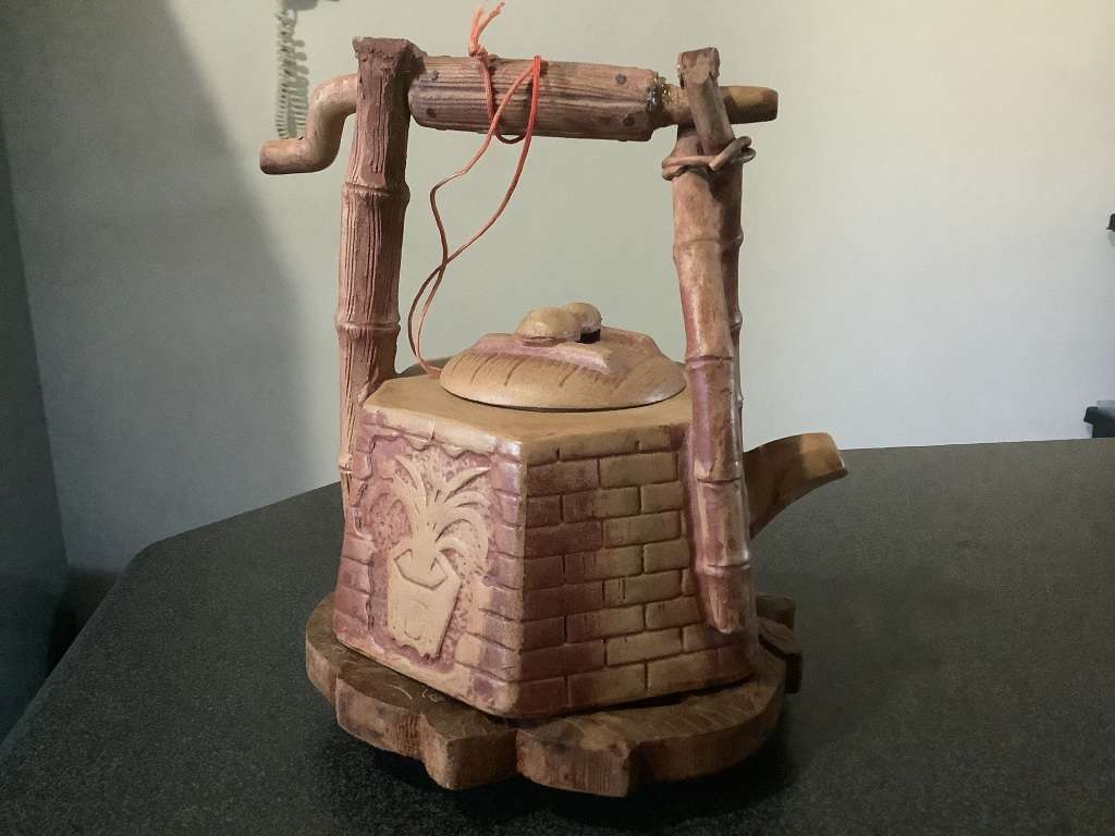 Fine antique vintage zisha teapot Of a wishing well Ceramic