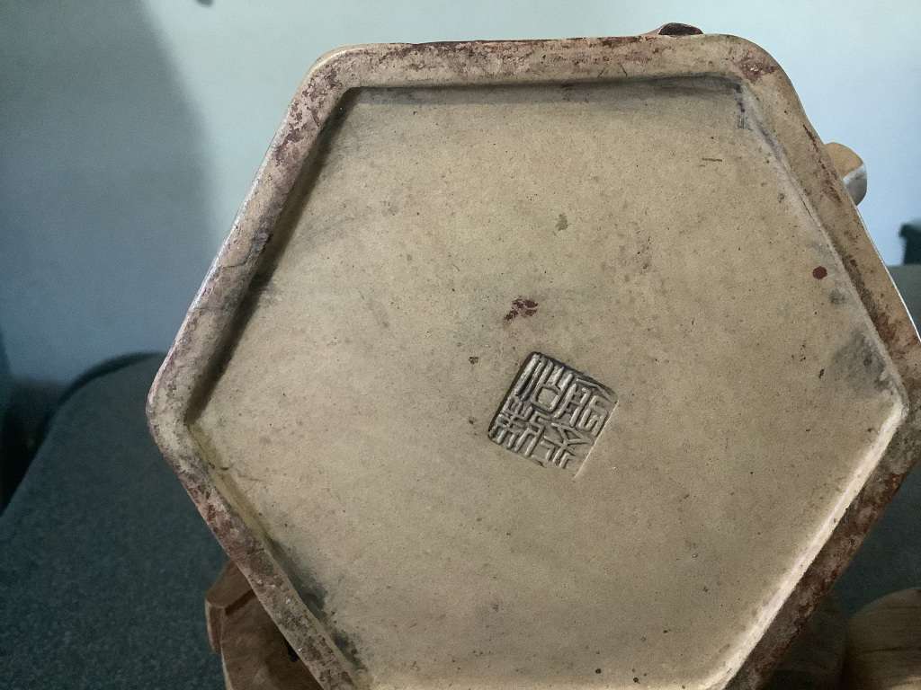 Fine antique vintage zisha teapot Of a wishing well Ceramic