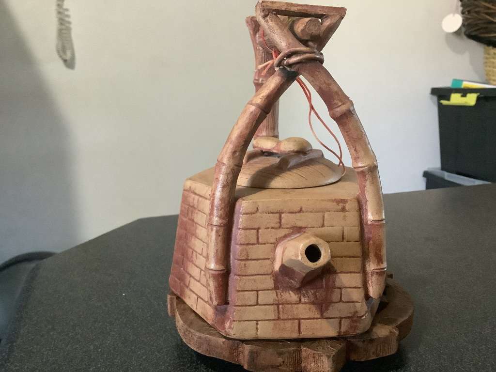 Fine antique vintage zisha teapot Of a wishing well Ceramic