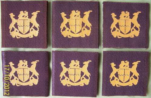 F5703 - **CLEARANCE** LOT OF 6 - SA Army S/M Class II Overall Rank Badges - ORIGINAL