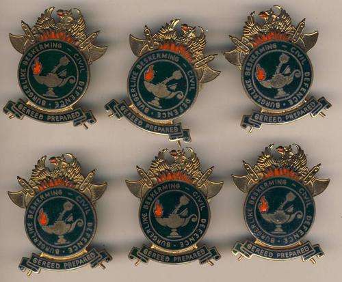 17 - ****BARGAIN**** LOT OF 6 SA Civil Defence Cap Badges