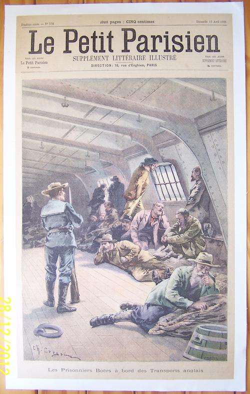Le Petit Parisien - 15 April 1900 - Linen-Backed BOER WAR Poster - RARE!!!
