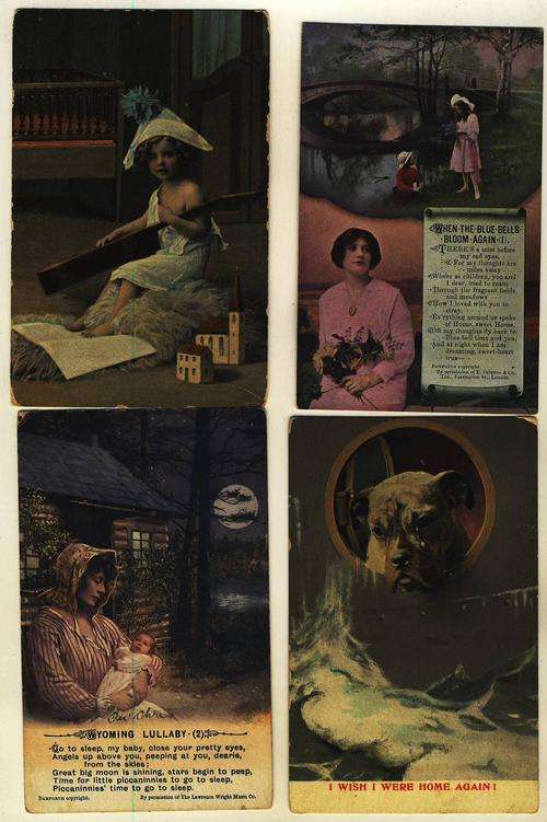 (2)  4 x VARIOUS OLD POSTCARDS - 2 x UNUSED & 2 x USED