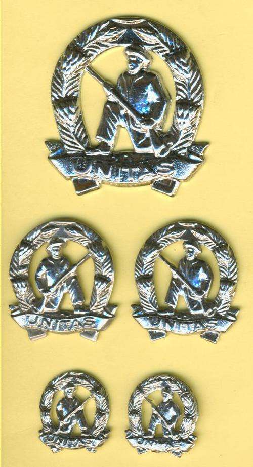 (2492) CAP BADGE, COLLAR PAIR & MESS COLLAR PAIR - SA Commando's 1970's to 1990's - ORIGINAL!!!