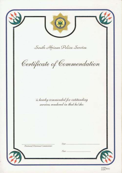 (0042) ORIGINAL Certificate of Appreciation - Unsigned