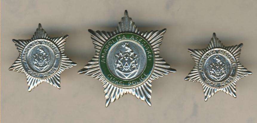 (0293) CAP BADGE & COLLAR PAIR - Ciskei Police - Officer's - Obsolete  - ORIGINAL!!