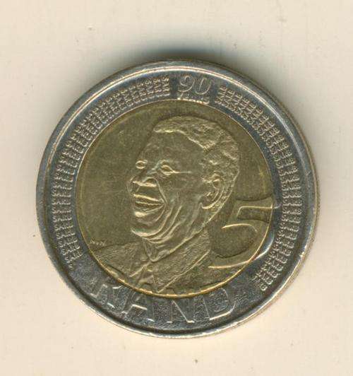(661) SA Nelson Mandela 90th Birthday R5 2008 - Used