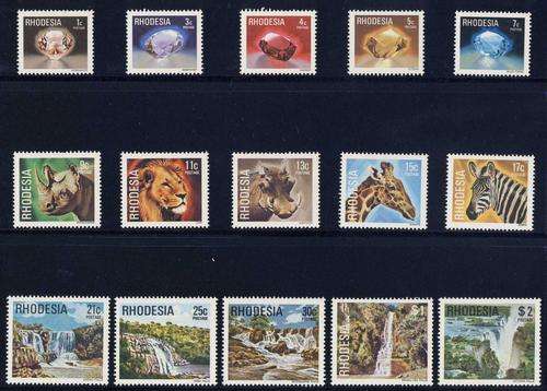 F0689 - Set of 15 Stamps - Rhodesia 1978 Definitive - **UM