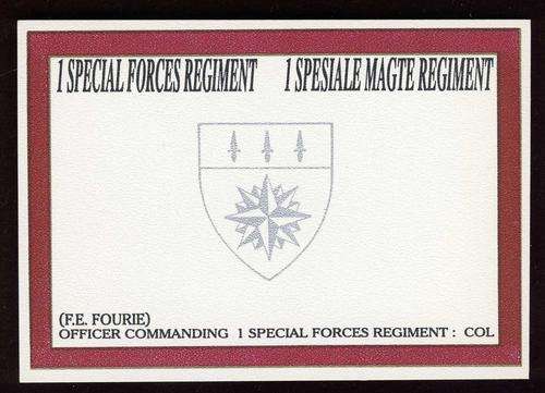 *F0980 - COMPLIMENTARY SLIP - OC 1 Reconnaissance Regiment Col. FE Fourie - OBSOLETE - ORIGINAL!!!