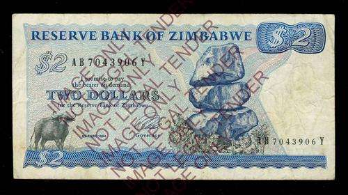 F1029 - Zimbabwe 2 Dollars (1994)