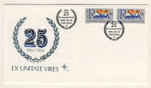 *F1477 - R.S.A. 1986:-   F.D.C. No. 4.16 - Republic of SA 25th Anniversary
