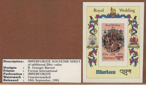 *F2038 - BHUTAN  1981 - Royal Wedding - Miniature Sheet Imperforate - **UM