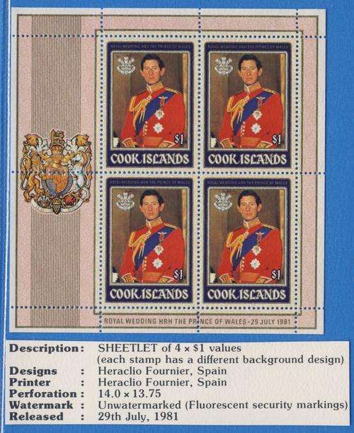 *F2073 - COOK ISLANDS 1981 - Royal Wedding - Sheetlet 1.00 - **UM