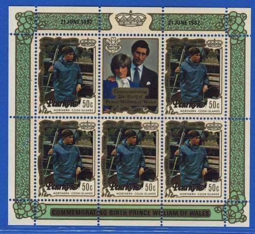 *F2115 - PENRHYN 1982 - Royal Baby - Sheetlet 50c - **UM