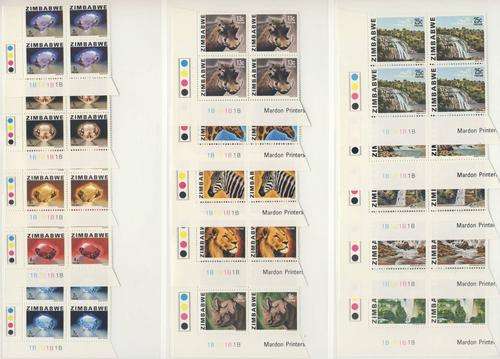 F2797 - ZIMBABWE 1980 - Set of 15 (B) Control Blocks - Definitive Issue - **UM