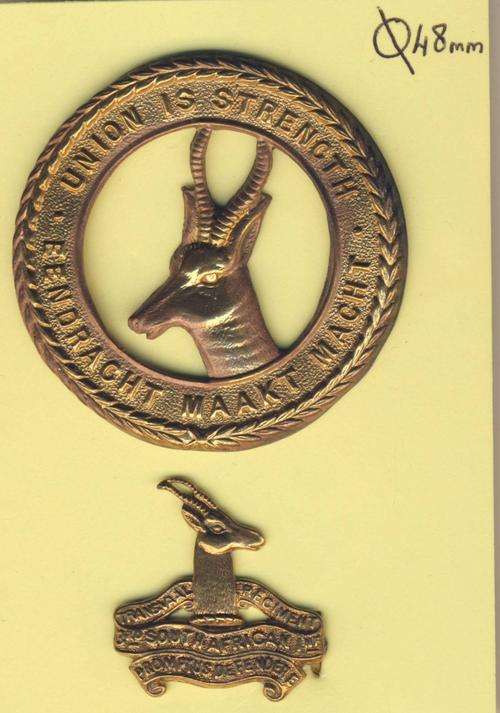 F3189 - 3rd SA Infantry CAP BADGE & COLLAR BADGE - 1915 to 1919