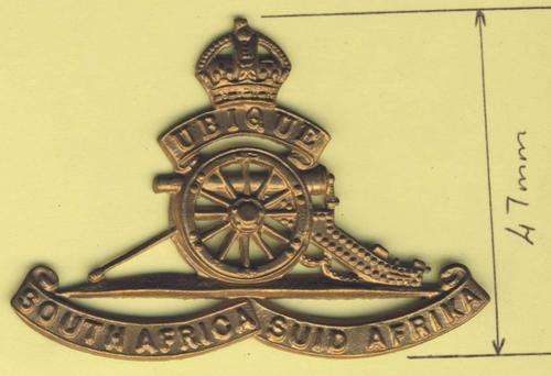 *F4100 - SA Artillery CAP BADGE(Single Wheel) 1926 to 1959
