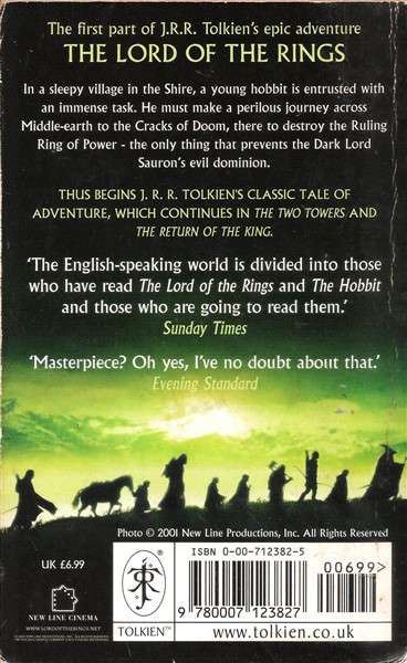 Lord of the Rings - Fellowship of the Ring by JRR Tolkien [Paperback]
