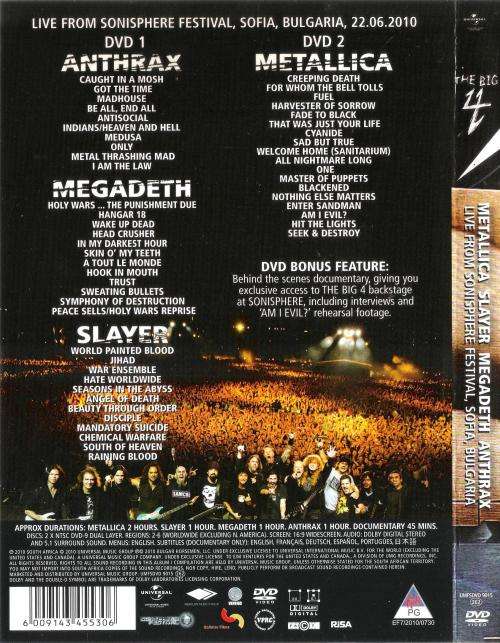 The Big 4 - Metallica Slayer Megadeath Anthrax - Live from Sofia, Bulgaria (2 Disc Set) [DVD]