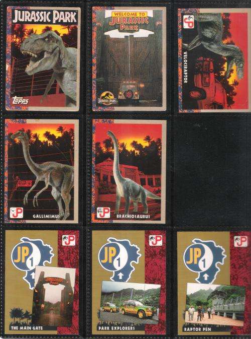 Jurassic Park - 8 x Trading Cards (1993) [Loose]