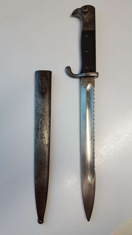 German KS98 ERFURT Sawback Bayonet + Scabbard ***Matching No. K.S.1317*** !!!RARE!!!
