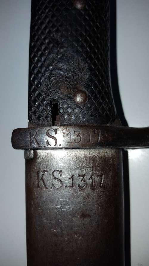 German KS98 ERFURT Sawback Bayonet + Scabbard ***Matching No. K.S.1317*** !!!RARE!!!