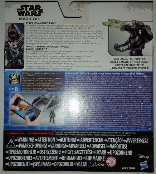 Star Wars Rogue One Rebel Commando Pao vs Death Trooper [Hasbro 2016]