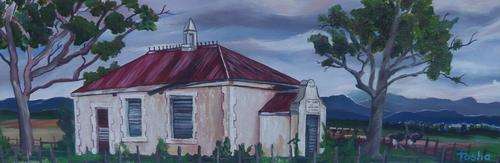 TOSHA (original)- ACRYLIC -- OUDTSHOORN - VERLATENHEID -- Ready to hang -- Large 76cm x 26cm x 4cm