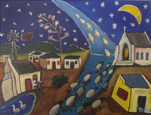 TOSHA -- KAROONAG DROOM (Deel 2) -- 40cm(W) X 30cm(H) -- Ready to hang and enjoy.