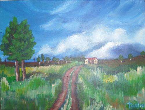 TOSHA -- WEEKEND HIDE-AWAY -- 40cm(W) X 30cm(H) -- Ready to hang and enjoy.