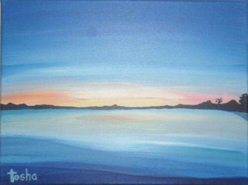 TOSHA -- PARADISE SUNRISE -- 40cm(W) X 30cm(H) -- Ready to hang and enjoy.