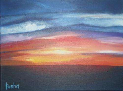 TOSHA -- SPECTACULAR SUNRISE -- 40cm(W) X 30cm(H) -- Ready to hang and enjoy.