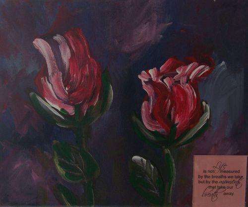 TOSHA -Life will take your breath away...25(w) x20cm(h) x 1.5 -- Ready to hang and enjoy.