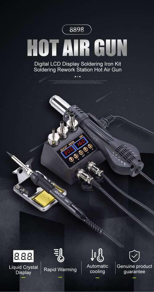 JCD 8898 HOT AIR WITH SOLDERING IRON AND EXTRAS