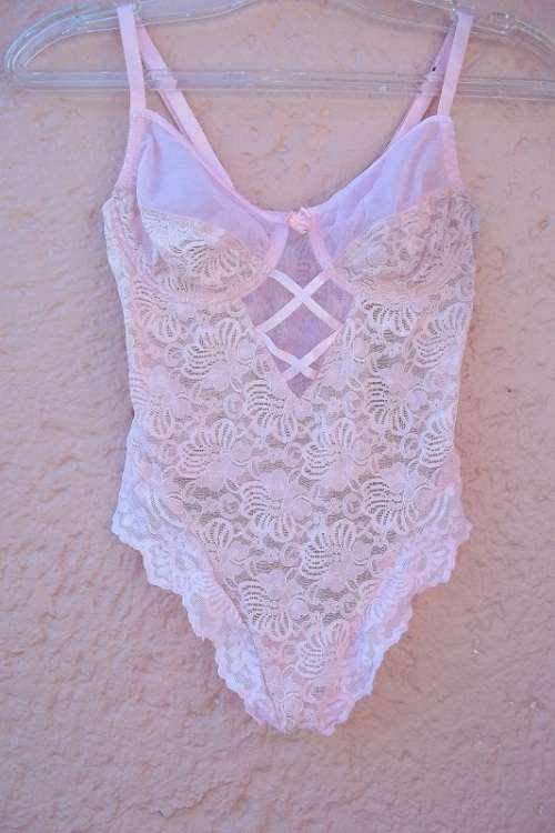 Victoria's Secret Pink Lace Body Suit - Size 34 C