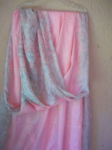 A KASHIF EXCLUSIVE FANCY SAREE IN PINKISH PEACH - CUT 5.5 MTRS
