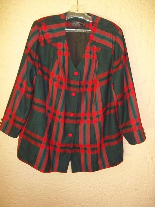 CHANTAL DESIGNER - RED TARTAN WINTER SUIT - PLUS SIZE