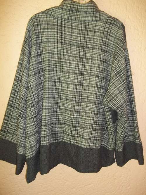 ONE O ONE PARIS - GREY CHEQUERED CASUAL WINTER JACKET - PLUS SIZE