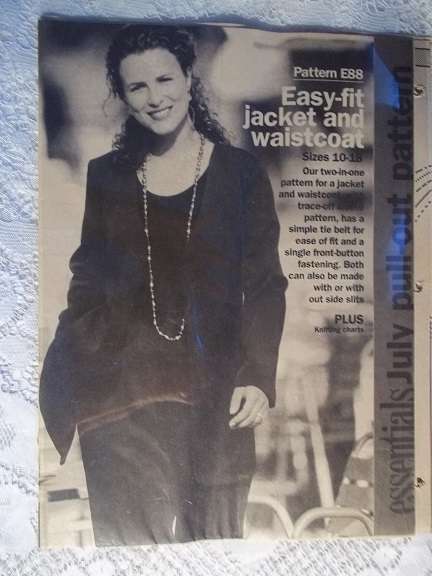 Essentials Contemporary Pattern E88 Easy Fit Jacket and Waistcoat- To Fit Sizes 10 to 18