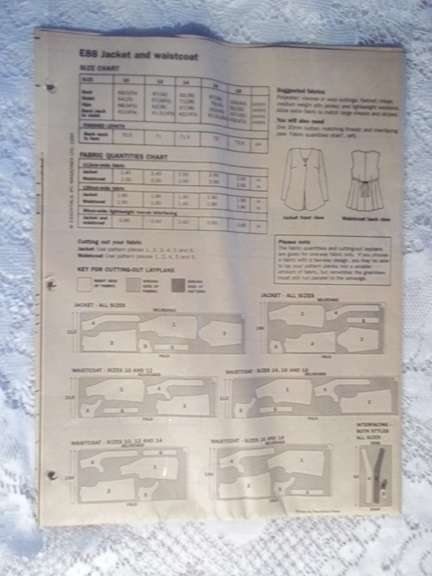 Essentials Contemporary Pattern E88 Easy Fit Jacket and Waistcoat- To Fit Sizes 10 to 18