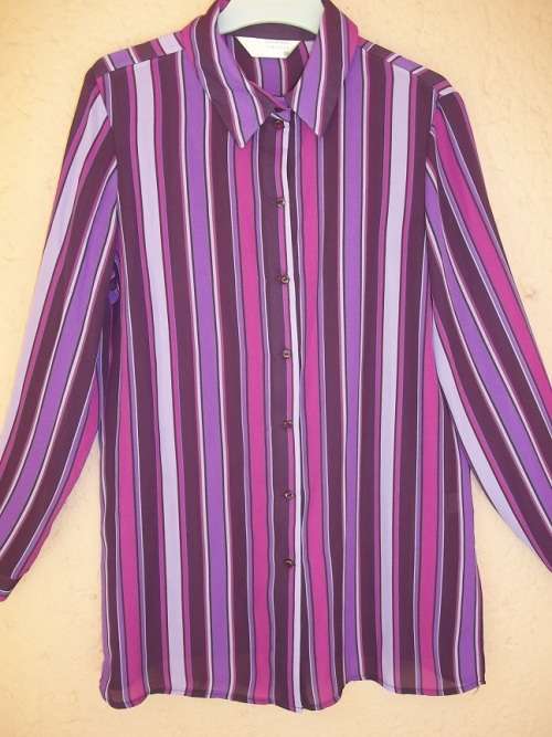 MULTICOLOURED MERIEN HALL CLASSICS SHIRT WITH BOLD STRIPES - Size !0 (34)