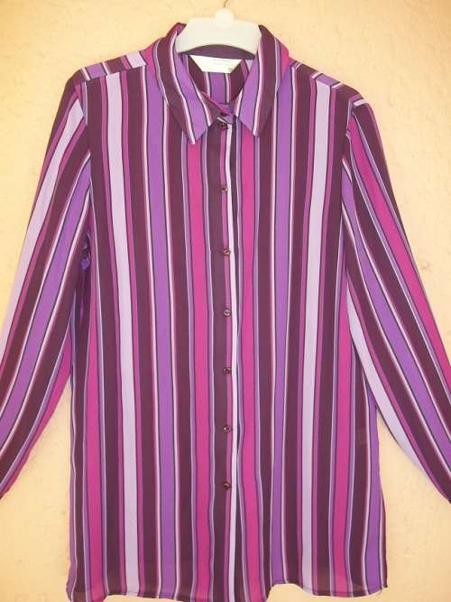 MULTICOLOURED MERIEN HALL CLASSICS SHIRT WITH BOLD STRIPES - Size !0 (34)