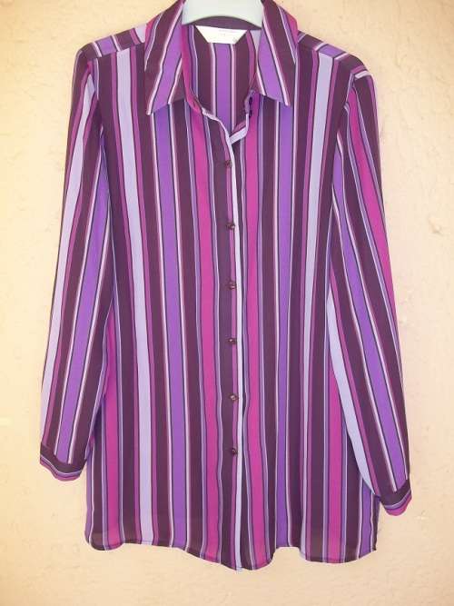 MULTICOLOURED MERIEN HALL CLASSICS SHIRT WITH BOLD STRIPES - Size !0 (34)