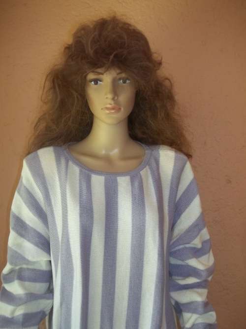 CARADA LILAC STRIPED LONG LINE VINTAGE SWEATER - SIZE 36