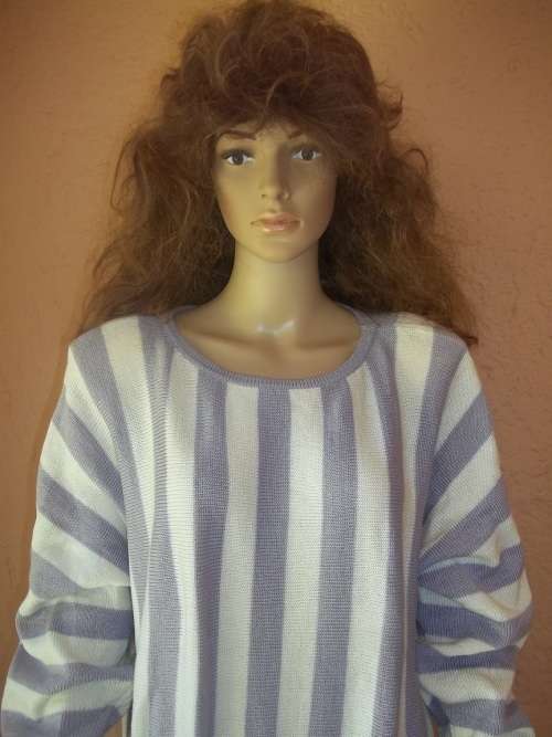 CARADA LILAC STRIPED LONG LINE VINTAGE SWEATER - SIZE 36